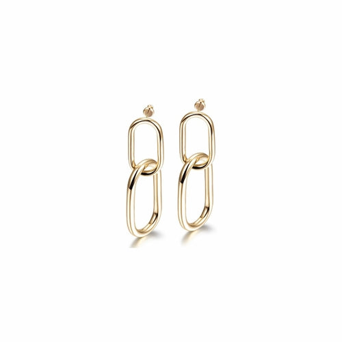 14K Double Dangle Chain Link Earrings