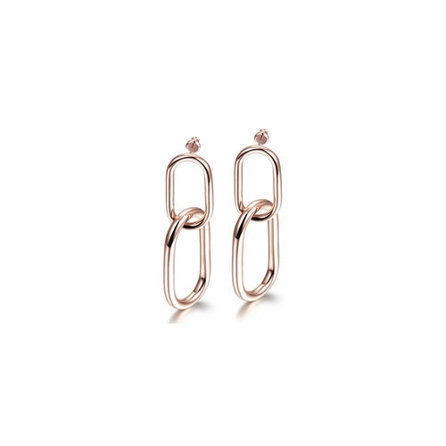 14K Double Dangle Chain Link Earrings