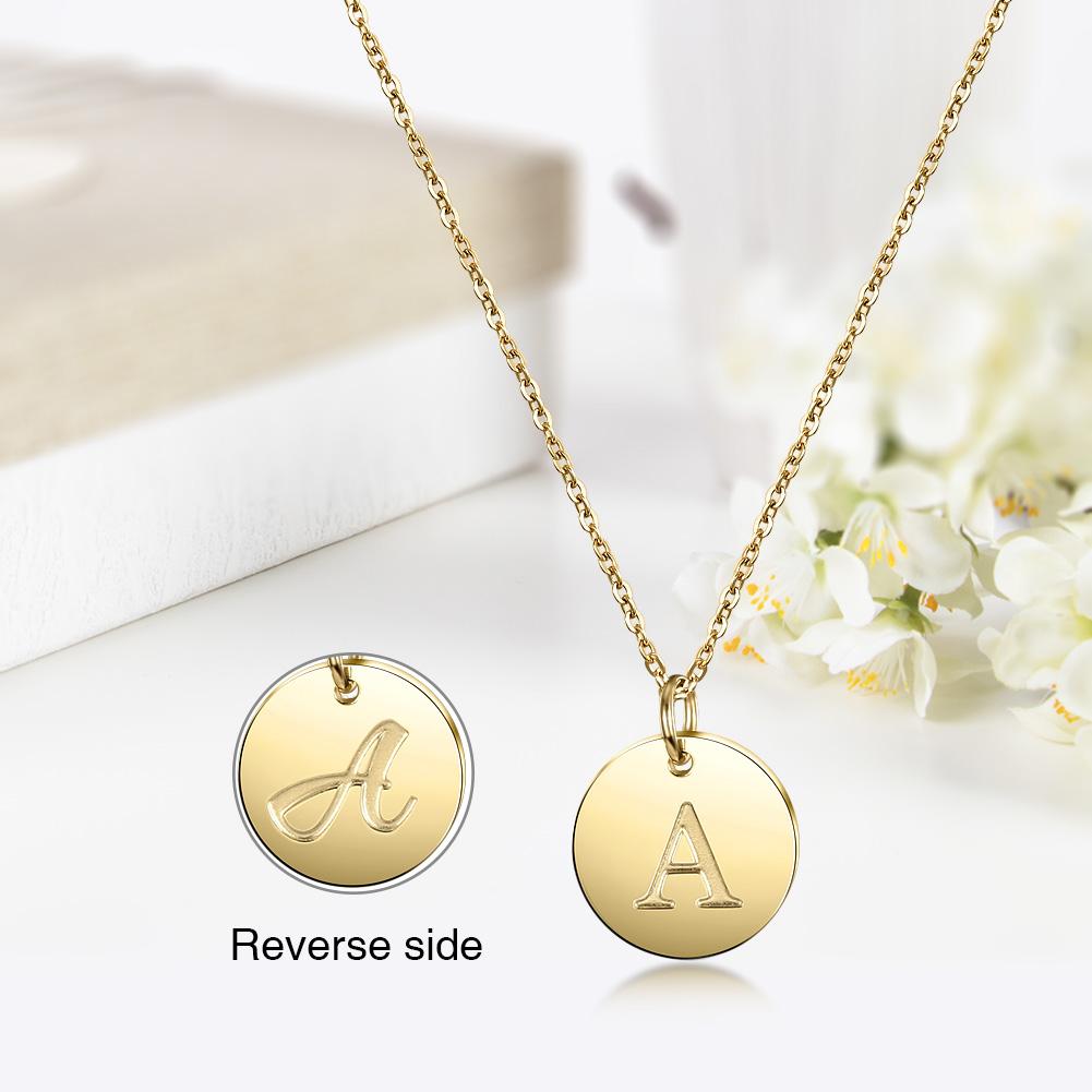 14k Gold Initial Charm Pendant Necklace