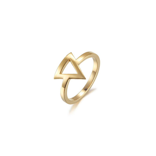 14k Gold Open Triangle Stacking Ring