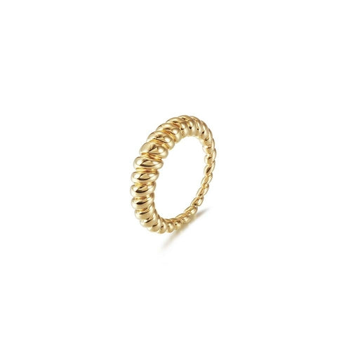 14k Gold Ripped Crescent Ring