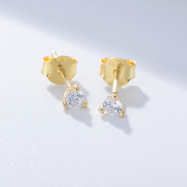 18K Gold Round Stud Amalia Earrings