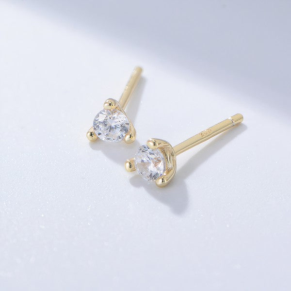 18K Gold Round Stud Amalia Earrings