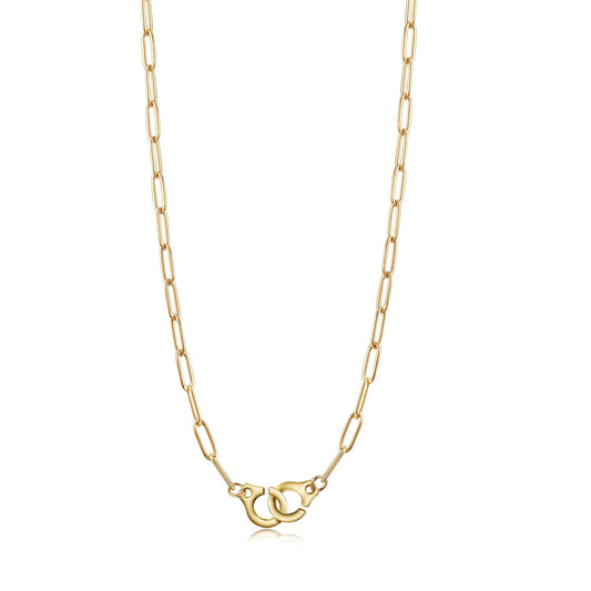 18k Gold Linked Paperclip Necklace