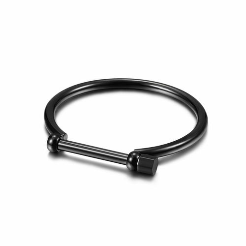 Men's Shackle Screw Bar Bangle Bracelet