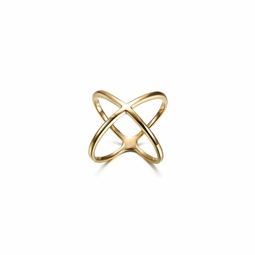 14k Gold X CrissCross Stacking Ring