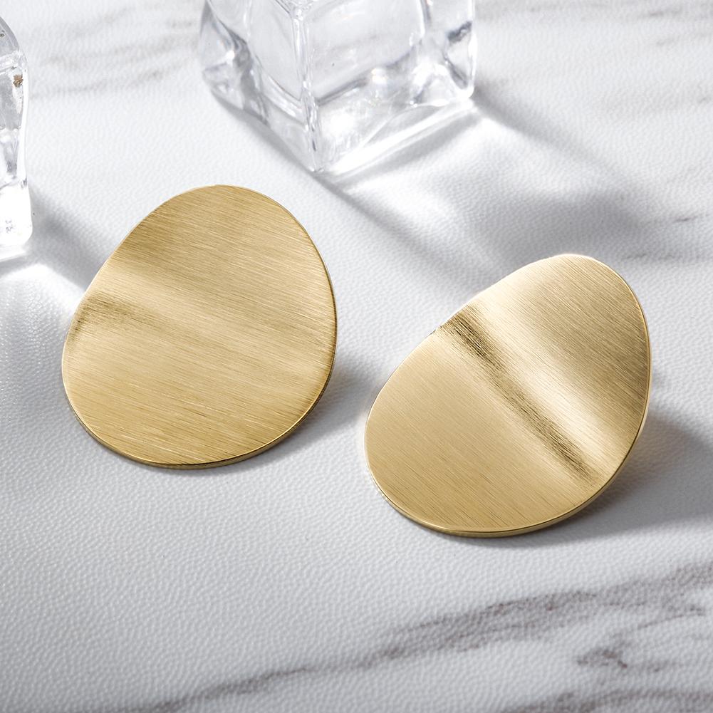 14k Modern Hammered Disc Drop Earrings