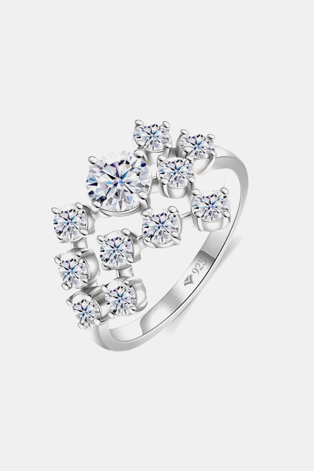 1.2 Carat Moissanite 925 Sterling Silver Cocktail Statement Ring