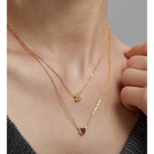 Gold Dainty Mini Initial Pendant Necklace