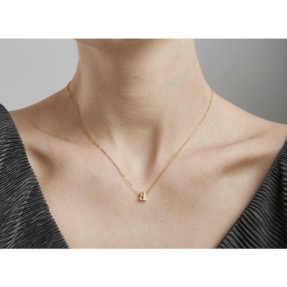 Gold Dainty Mini Initial Pendant Necklace